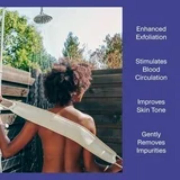 AQUIS Double-Sided Exfoliating & Cleansing Back Scrubber Beige or Black - Picture 9 of 12